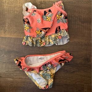 Moana Floral Kids Swimwear Set - Pink and Yellow